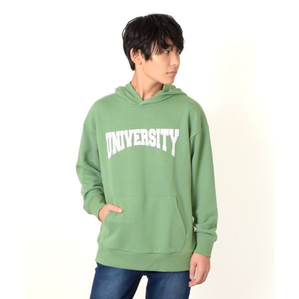 【大人向けサイズあり】裏毛・カレッジプリントパーカー