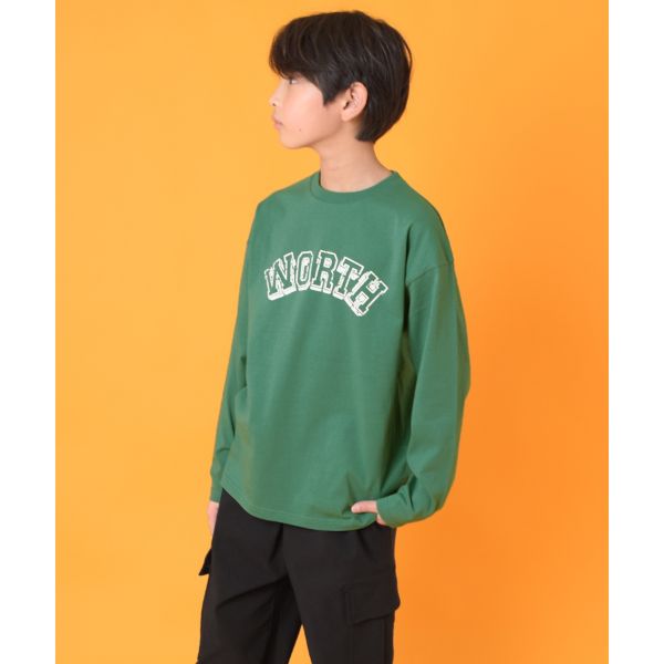 【グラコレ】アソートカスレプリント長袖Tシャツ