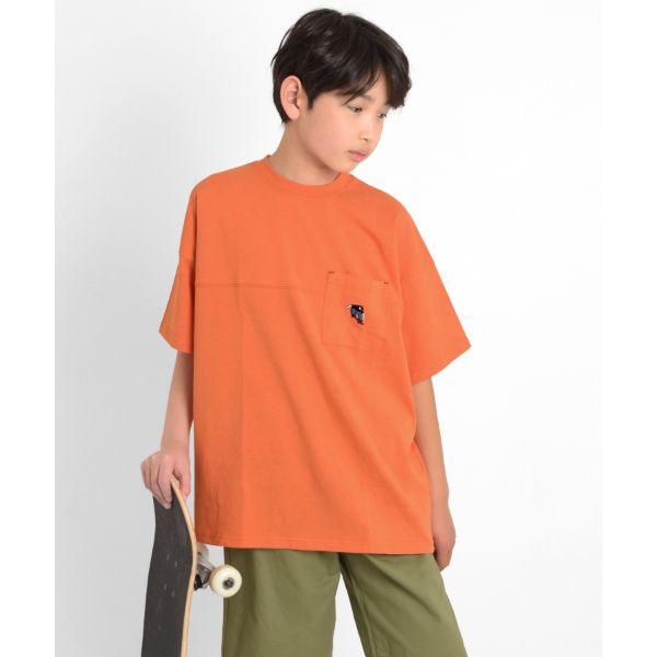 【大人向けサイズあり】ポケット刺繍ビッグ半袖Tシャツ