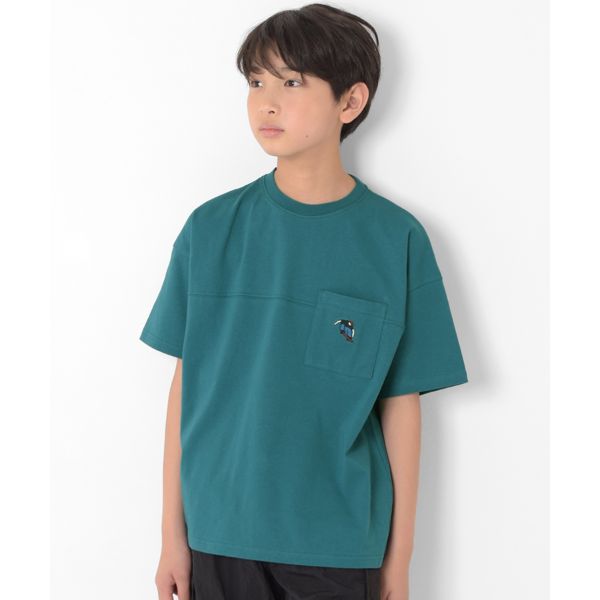 【大人向けサイズあり】ポケット刺繍ビッグ半袖Tシャツ