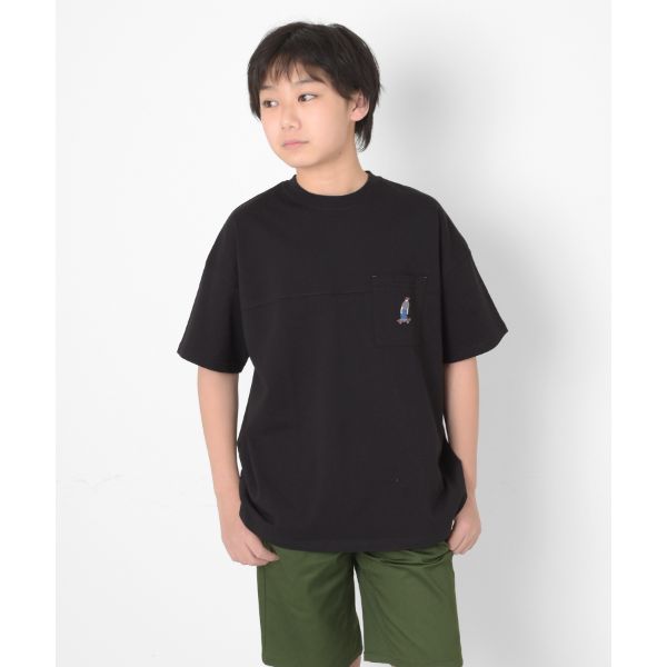 【大人向けサイズあり】ポケット刺繍ビッグ半袖Tシャツ