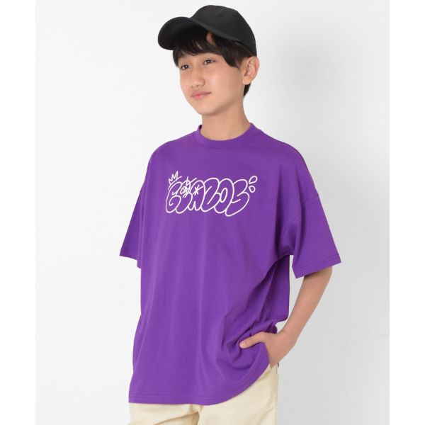 【接触冷感】フロントグラフィックロゴ発泡プリントビッグ半袖Tシャツ