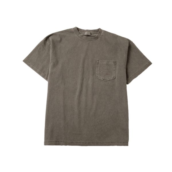 【大人向けサイズあり】製品染め・無地半袖ポケットロゴプリントTシャツ