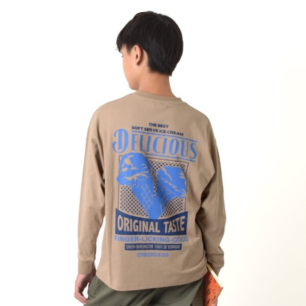 アソートバックFOODプリント長袖Tシャツ