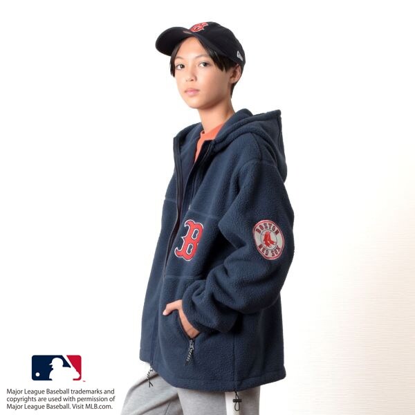 【再入荷】【MLB】チーム刺しゅうワッペン付きボアフードジャケット