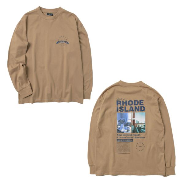 バックフォトプリント長袖Tシャツ