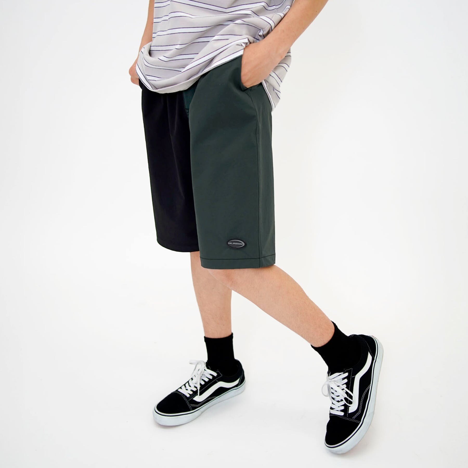 【大人向けサイズあり】【接触冷感】【速乾】【耐塩素】クールラフ・ナイロンストレッチ・イージーハーフパンツ