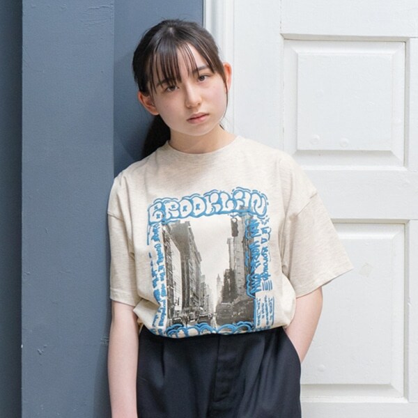 【大人向けサイズあり】【防汚加工】リゾートフロントプリント半袖Tシャツ
