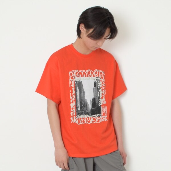 【大人向けサイズあり】【防汚加工】リゾートフロントプリント半袖Tシャツ