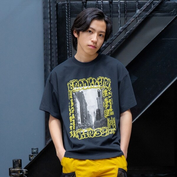 【大人向けサイズあり】【防汚加工】リゾートフロントプリント半袖Tシャツ
