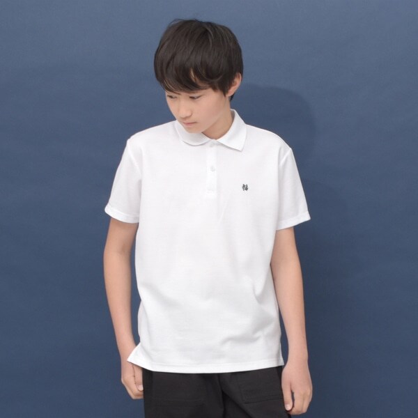 【接触冷感】【吸水速乾】カノコ・ワンポイント半袖ポロシャツ
