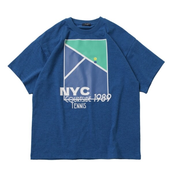 【接触冷感】【速乾】【UVカット】クールラフ・テニスプリント半袖Tシャツ