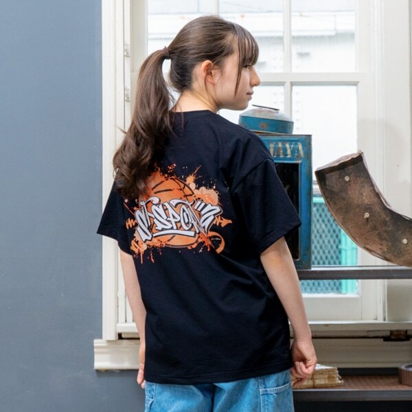 【大人向けサイズあり】【接触冷感】【速乾】【UVカット】クールラフ・バスケグラフィティプリント半袖Tシャツ