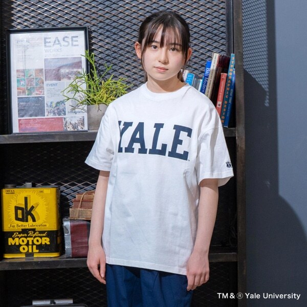 【大人向けサイズあり】【YALE】コットン・半袖YALEロゴTシャツ