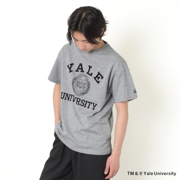 【大人向けサイズあり】【YALE】コットン・半袖カレッジプリントTシャツ