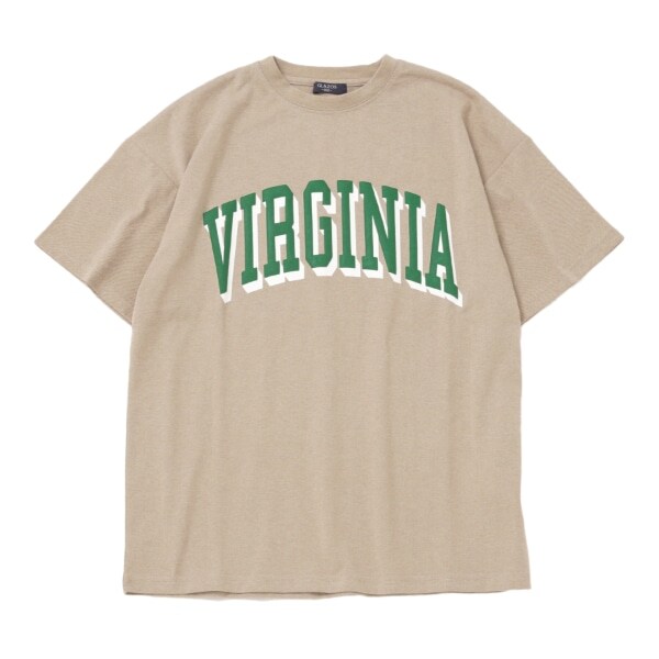 【大人向けサイズあり】【防虫加工】フロントカレッジロゴ発泡プリント半袖Tシャツ