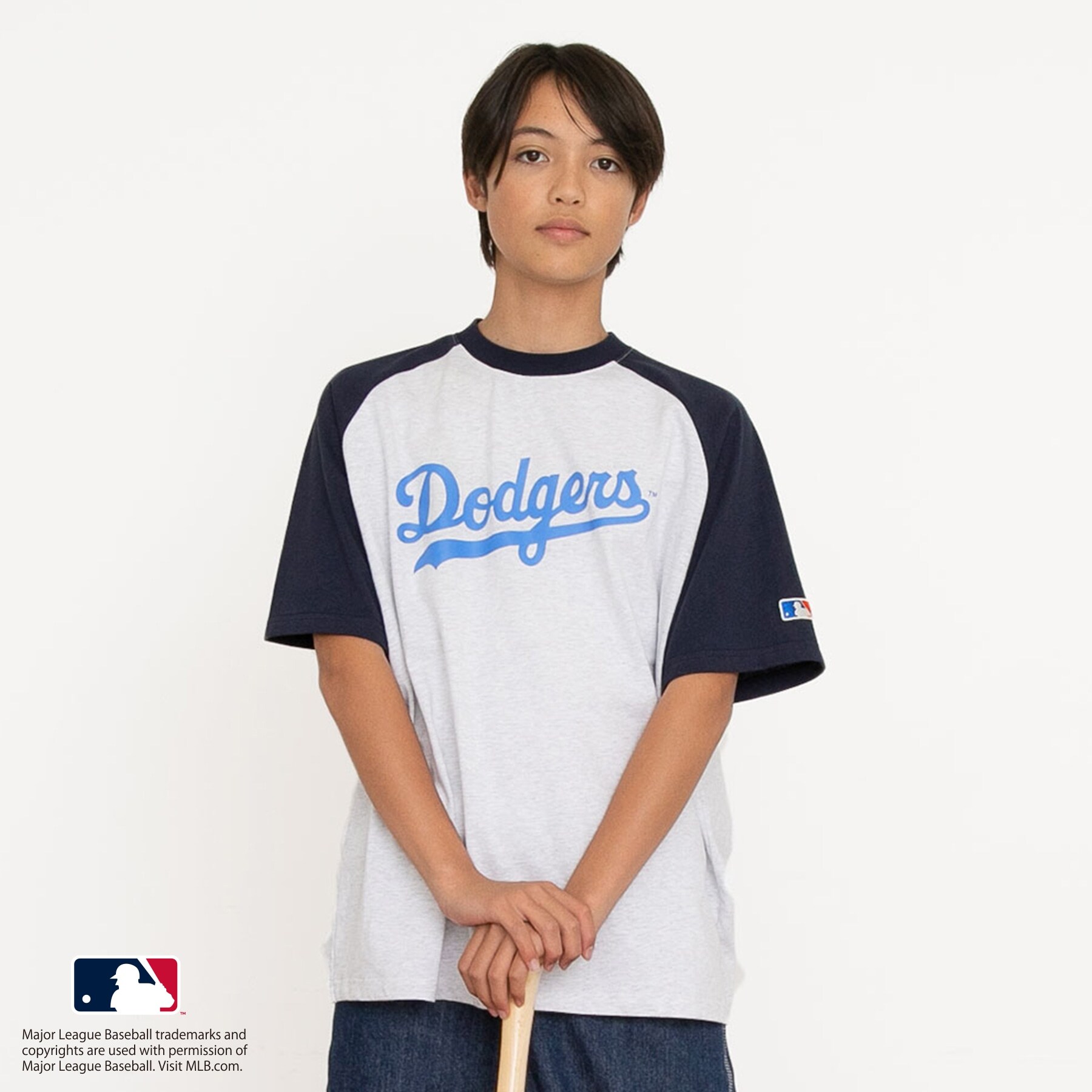 【大人向けサイズあり】【MLB】チームロゴプリントラグランスリーブ半袖Tシャツ