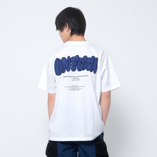 【大人向けサイズあり】【STREET】【防汚加工】バックグラフィック発泡プリントビッグ半袖Tシャツ