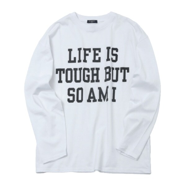 【大人向けサイズあり】【プチプラ】フロントメッセージロゴ長袖Tシャツ