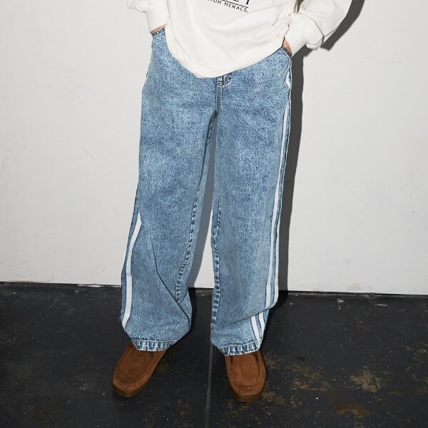 【大人向けサイズあり】デニム・配色ラインパンツ