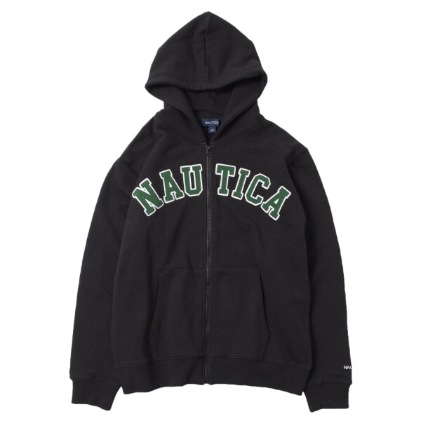 【大人向けサイズあり】【NAUTICA】フロントロゴアップリケジップパーカー