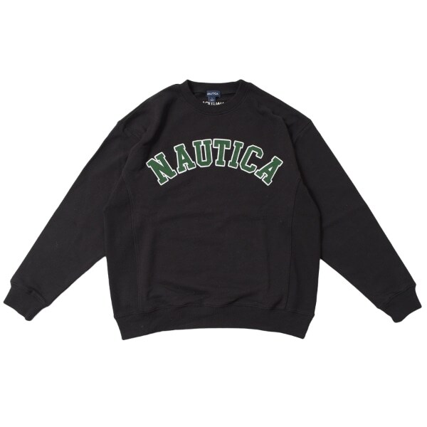 【大人向けサイズあり】【NAUTICA】フロントロゴアップリケトレーナー