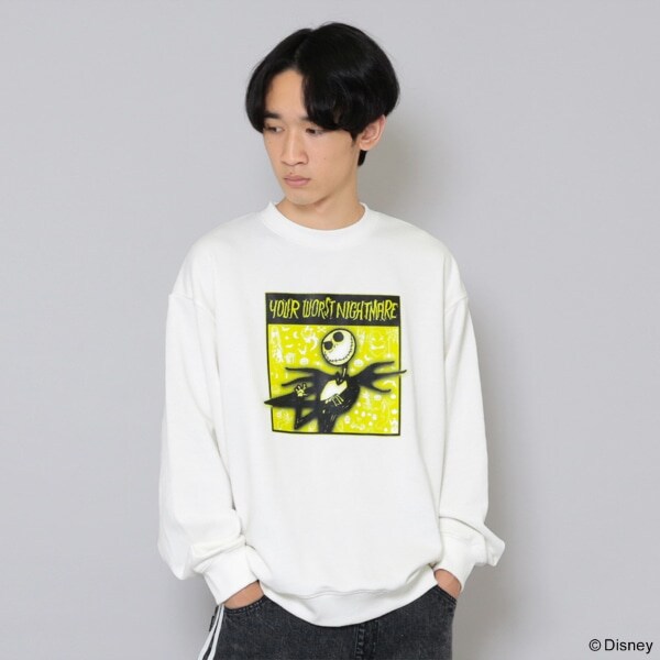 【大人向けサイズあり】【ナイトメアー・ビフォア・クリスマス】ジャック/ボックスプリントトレーナー