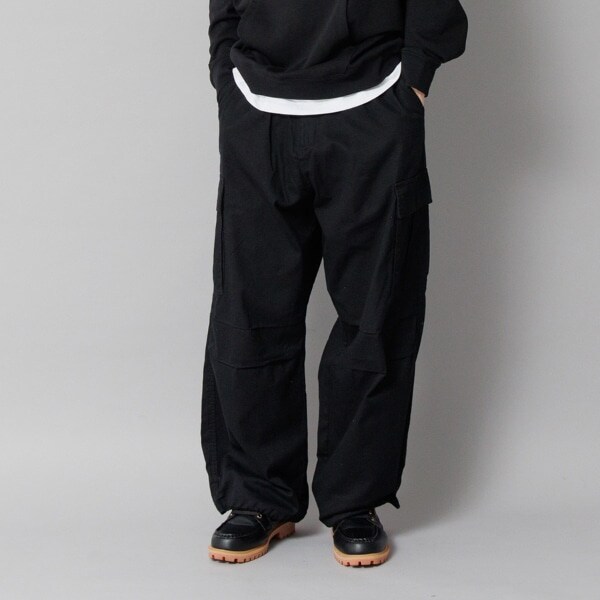 【大人向けサイズあり】コットンツイル・ワイドカーゴパンツ