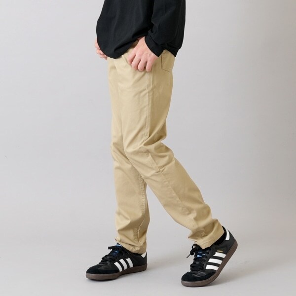 【大人向けサイズあり】綿ポリストレッチツイル・スリムパンツ