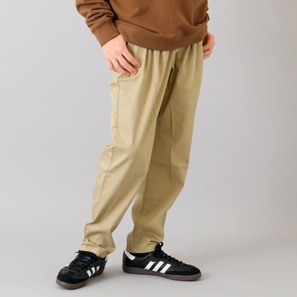 【大人向けサイズあり】綿ポリストレッチツイル・タックパンツ