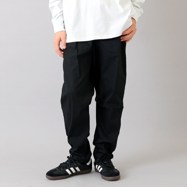 【大人向けサイズあり】綿ポリストレッチツイル・タックパンツ