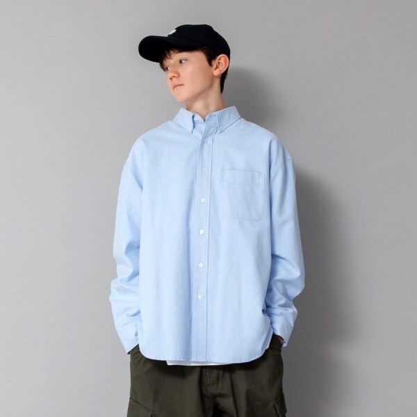 【大人向けサイズあり】オックス・ボタンダウン長袖シャツ