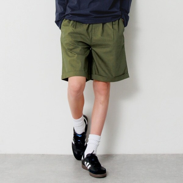 【大人向けサイズあり】綿ポリストレッチツイル・ショートパンツ