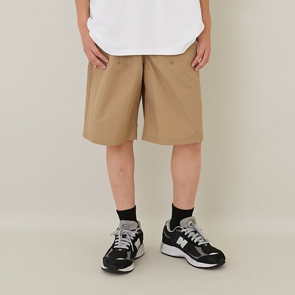 【大人向けサイズあり】【撥水】ナイロンワッシャーベイカーハーフパンツ