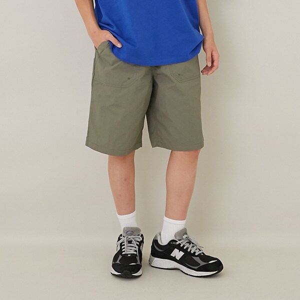 【大人向けサイズあり】【撥水】ナイロンワッシャーベイカーハーフパンツ