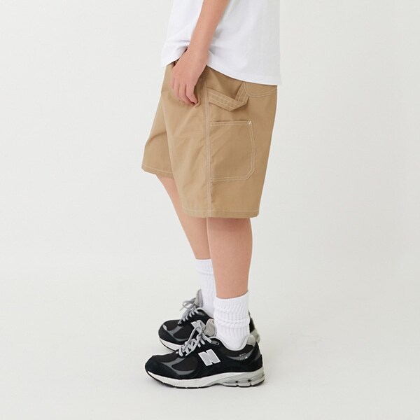 【大人向けサイズあり】【撥水】ナイロンワッシャーペインターハーフパンツ