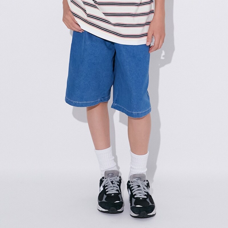 【大人向けサイズあり】冷感デニム・イージーハーフパンツ