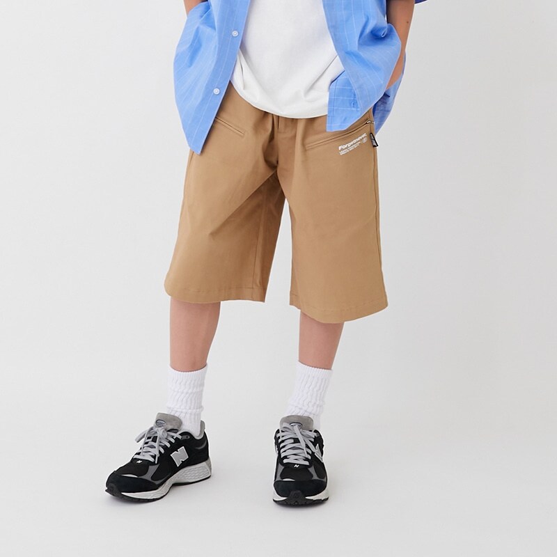 【大人向けサイズあり】【FORGETNEVER】ジップポケットチノハーフパンツ_GLSW