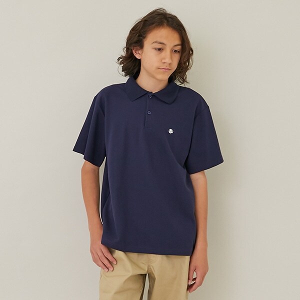 【大人向けサイズあり】【吸水速乾】カノコ・ワンポイント刺しゅう半袖ポロシャツ