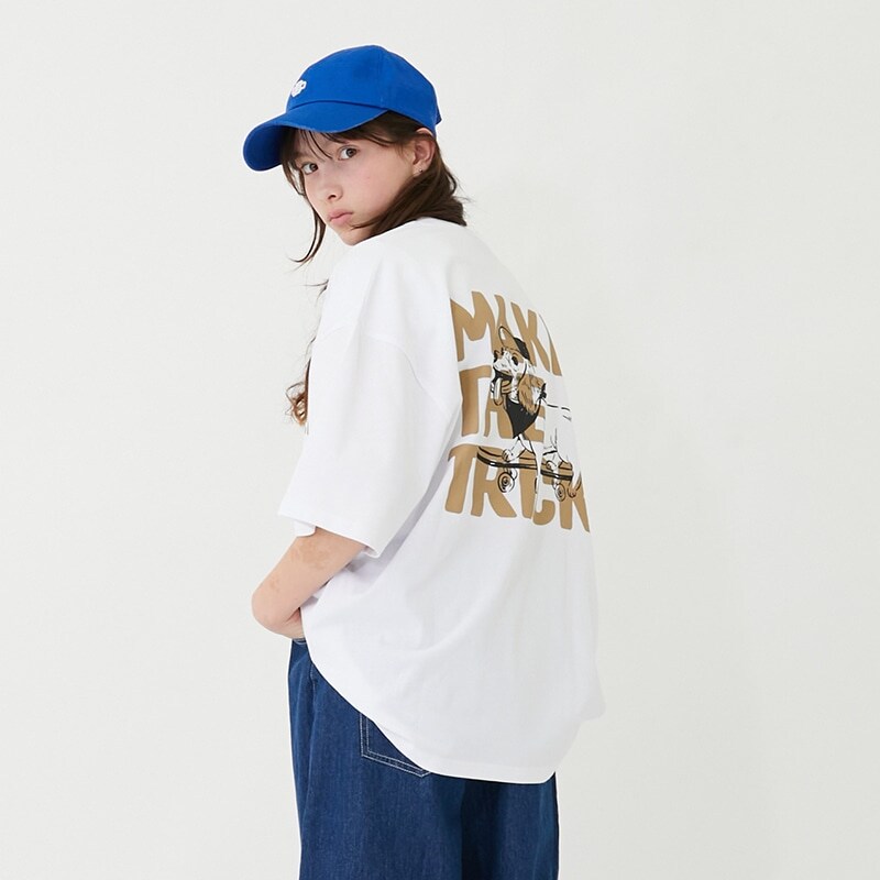 【大人向けサイズあり】【接触冷感】ハイクールコットン・DOGプリント半袖Tシャツ