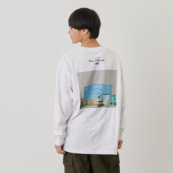 バックフォトプリント長袖Tシャツ