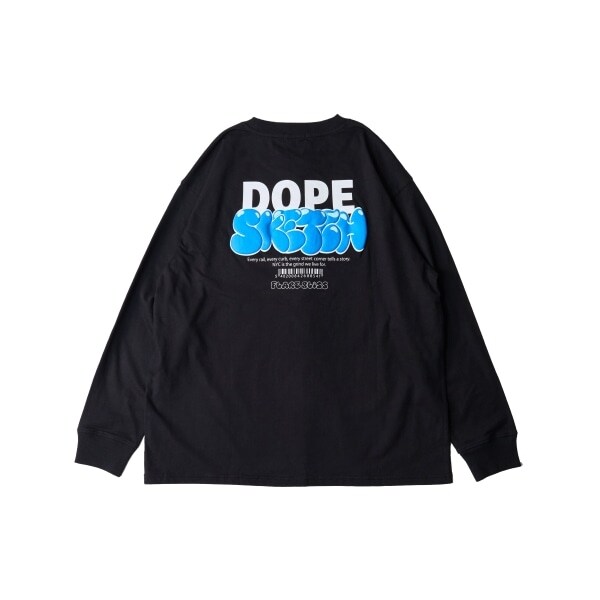 バック発泡プリント長袖Tシャツ