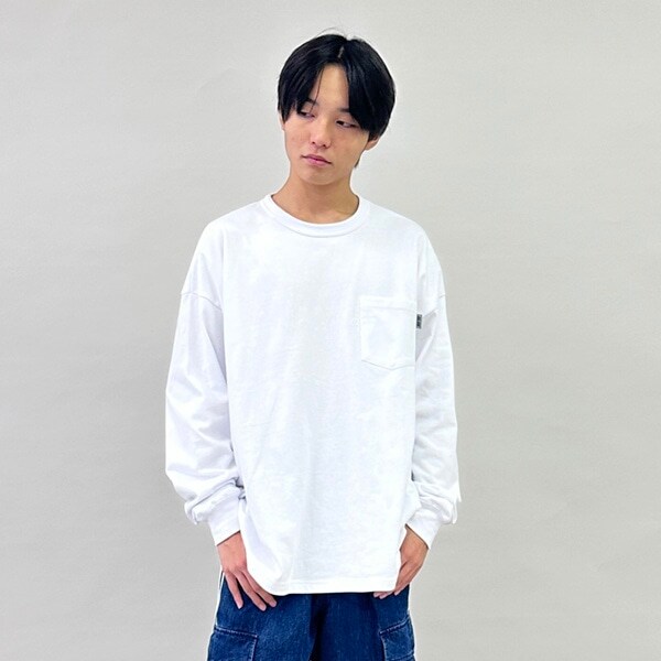【GLSW.】【ヘビーウェイト天竺】リフレクターロゴポケット長袖Tシャツ