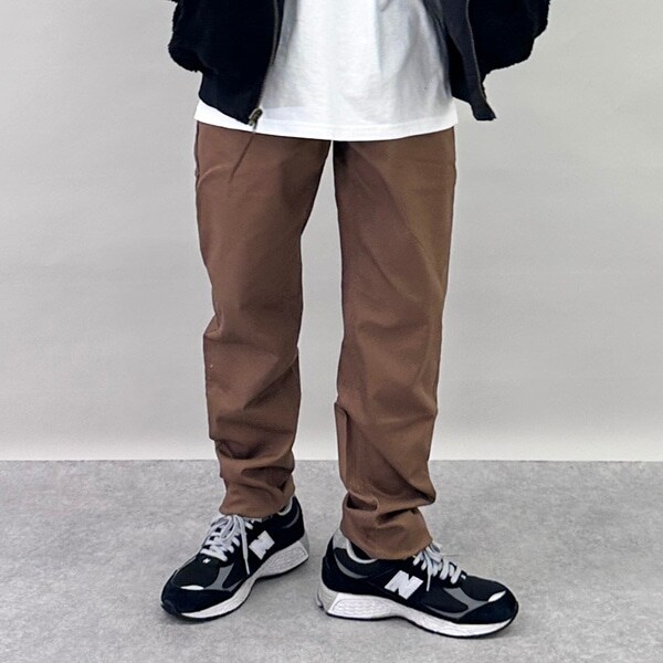 綿ポリストレッチツイル・スリムパンツ（ウエストアジャスター付き）