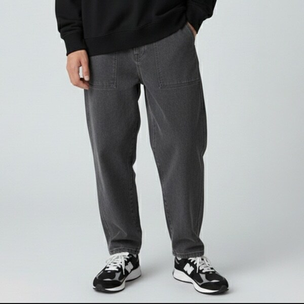 裏起毛ストレッチデニム・ベイカーパンツ