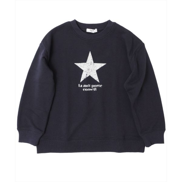 裏毛・ドロップショルダープリントトレーナー