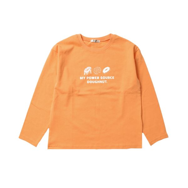 天竺・ドロップショルダープリント長袖Tシャツ