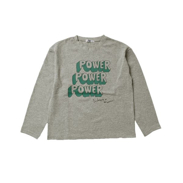 天竺・ドロップショルダープリント長袖Tシャツ