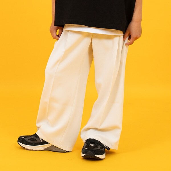 【SKIT0LY】【セットアップ対応】トロトロ・タックロングパンツ