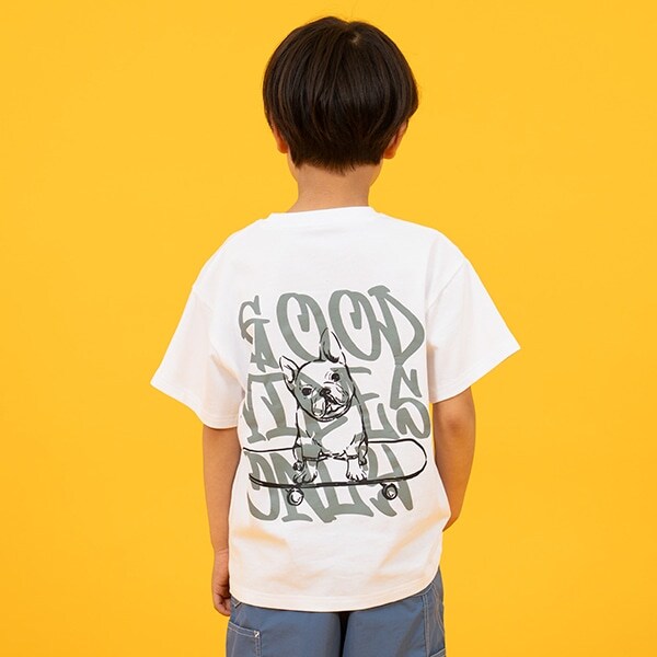 【SKIT0LY】【接触冷感】ハイクールコットン・DOGプリント半袖Tシャツ